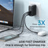 Mcdodo CH-844 Mecha Series GaN 65W Dual Type-C + USB Mini Size Wall Charger Set (EU/UK/US Plug)