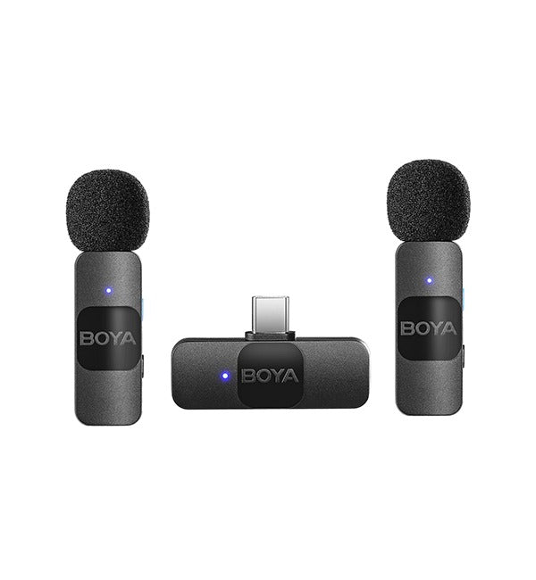 BOYA Smallest 2.4Ghz Wireless Microphone for Type-C device( 2TX+1RX ) &#8211; Black