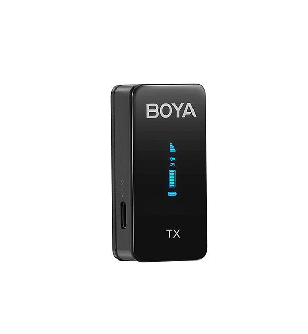 BOYA مجموعة ميكروفون لاسلكي 2.4 جيجا هرتز للأجهزة المحمولة (الهاتف الذكي، الكمبيوتر الشخصي، الكمبيوتر اللوحي) - أسود 