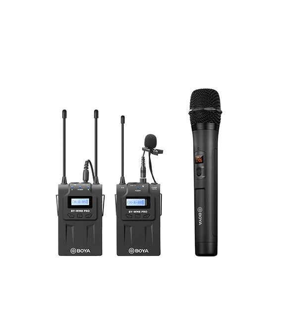 BOYA UHF Dual-Channel Wireless Microphone System &#8211; Black