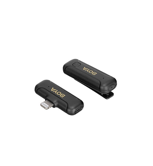 BOYA Smallest 2.4Ghz Wireless Microphone with Lightning connector for iOS device( 1TX+1RX) &#8211; Black