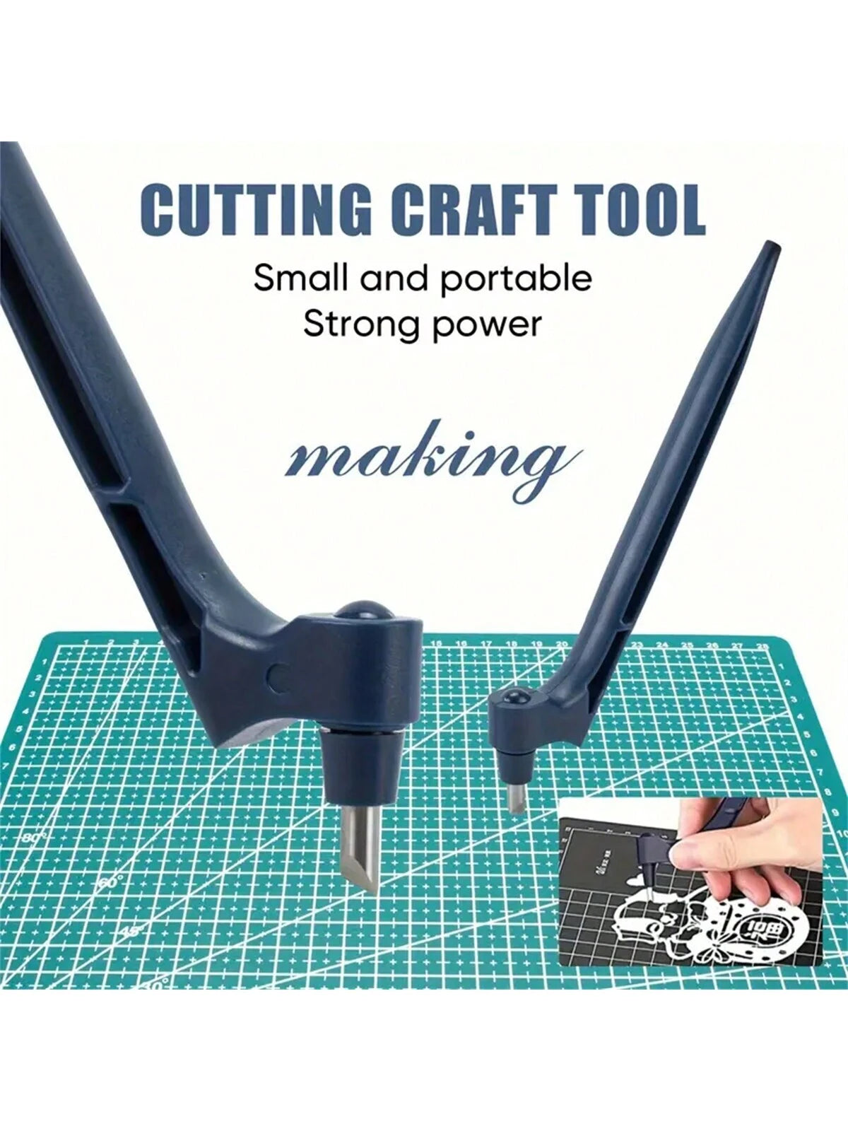 360° Rotating Craft Knife with Triangle Ruler - Precision Cutting Tool for Paper Crafts, Stencils & Vinyl