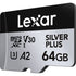 Lexar Professional Silver Plus UHS-I microSDXC Memory Card 64GB with SD Adapter