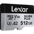 Lexar Professional Silver Plus UHS-I microSDXC Memory Card 512GB with SD Adapter
