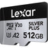 Lexar Professional Silver Plus UHS-I microSDXC Memory Card 512GB with SD Adapter