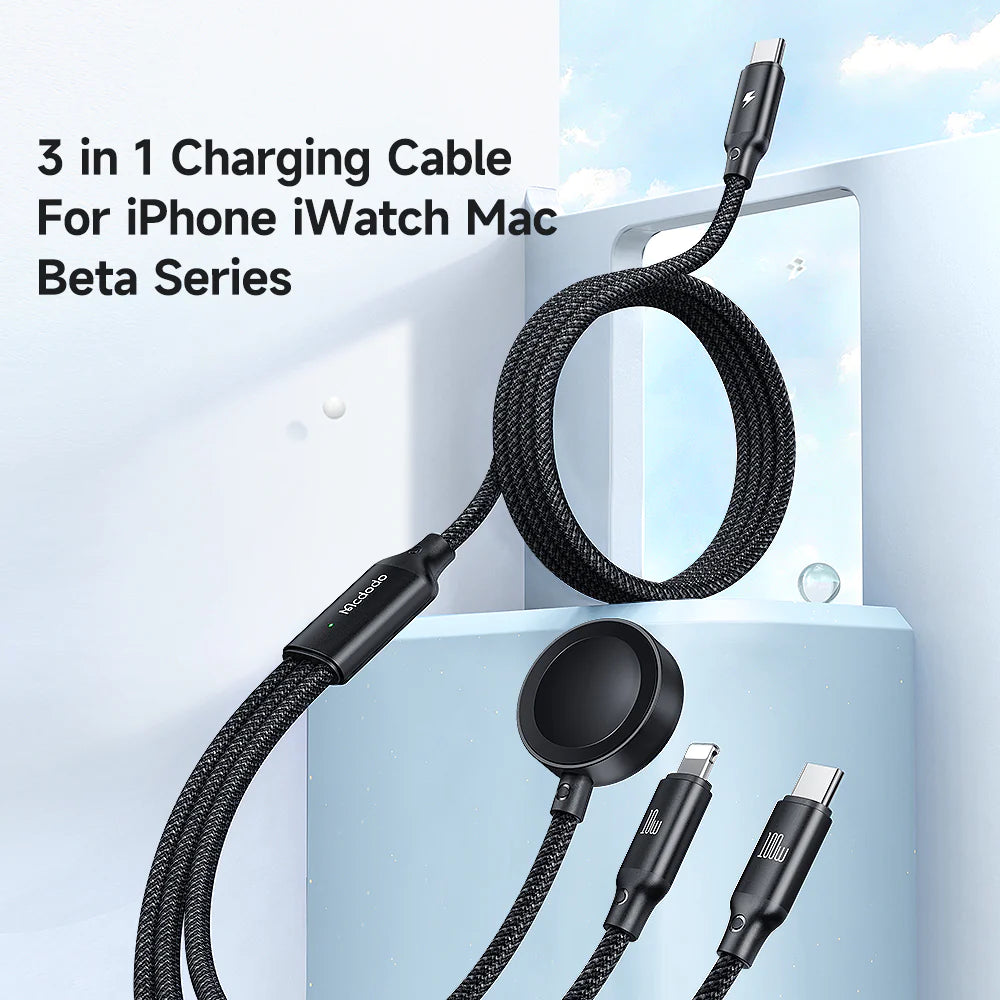 Mcdodo CH-494 Beta Series 3-in-1 Wireless Charging Cable for