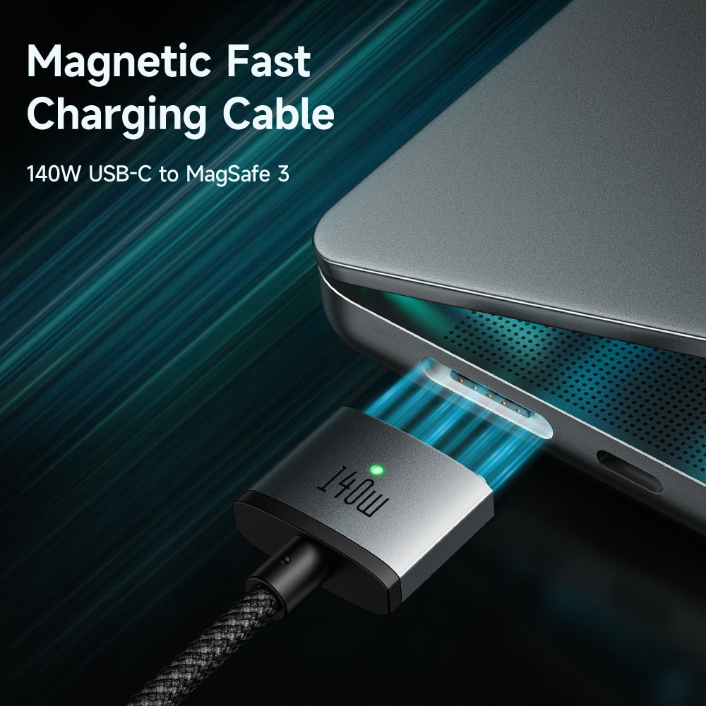 Mcdodo CA-1470 كابل USB-C بقوة 140 وات إلى MagSafe 3 مغناطيسي مزود بإضاءة LED - 2 متر
