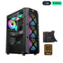 GAMEON TRIDENT III-M POWERFORGE Series Mid Tower Gaming Case – Black with 750W Power Supply and 4 ARGB Fans