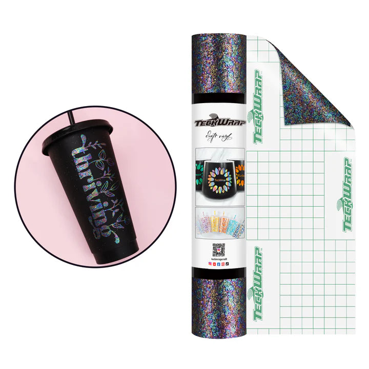 TeckWrap Colorful Pearl Adhesive Vinyl Roll - Black/ 30cm x 1.55m (5ft)