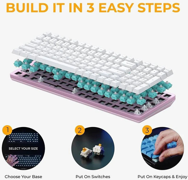 Glorious GMMK2 96% Keyboard Pink - Keycap Detail View | IT Care Kuwait