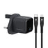 Powerology Volt-X 25W Mini GaN Wall Charger with USB-C to Lightning Cable - Black