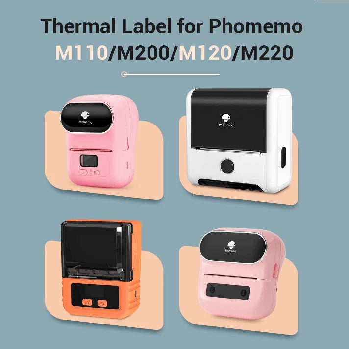 ملصقات طابعة Phomemo 40 × 30 مم ملصقات ملونة كاكي مربعة - لفة واحدة (230 ملصقًا/لكل لفة) - XP4030-KA