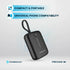 Powerology 10000mAh Power Bank with Built-In Cable and PD 20W - Black