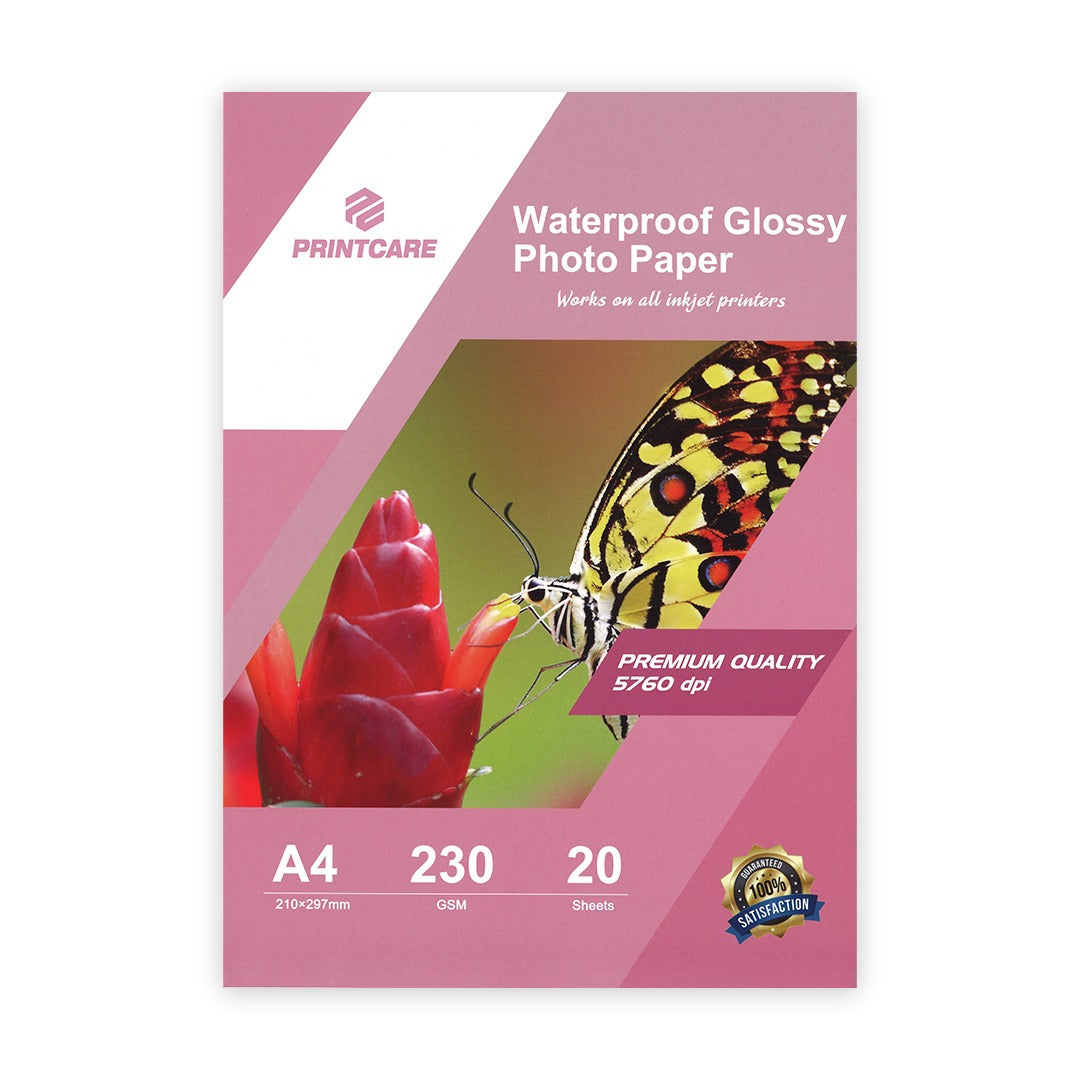 Print Care Glossy Photo Paper – A4/ 20 Sheets/ 230GSM/ Inkjet Printer