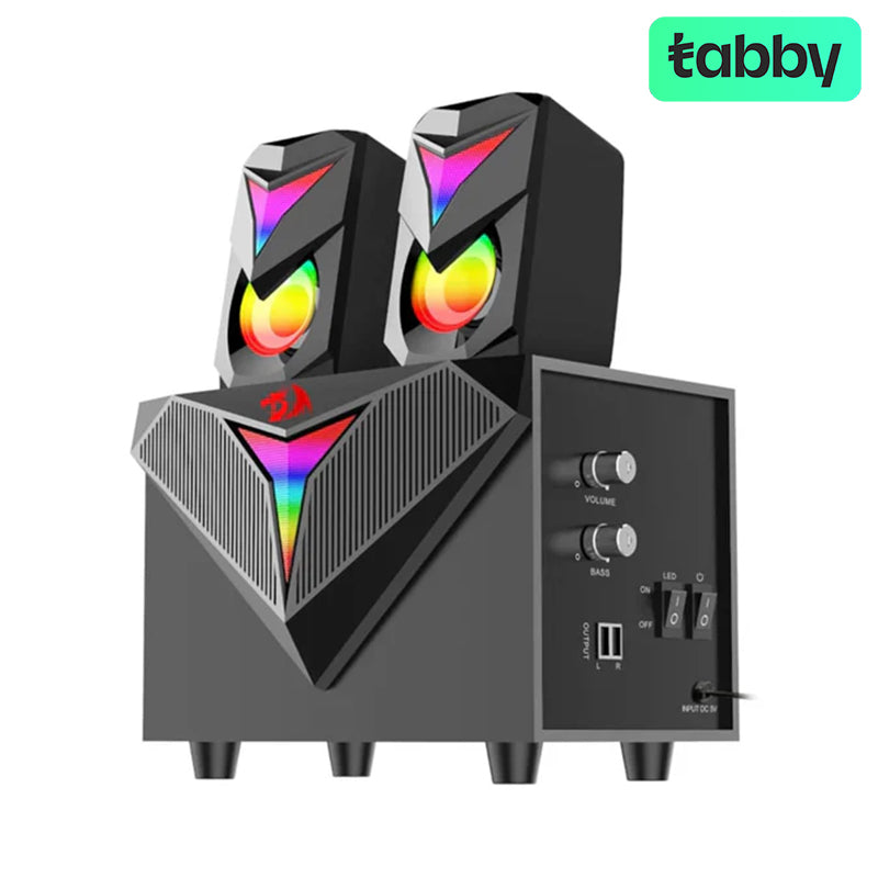 Redragon Toccata RGB 2.1 Stereo Gaming Speaker System with Subwoofer – 11W USB Powered