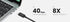 UGREEN US501 USB-C to USB-C Thunderbolt 4 Cable 0.8m - Black