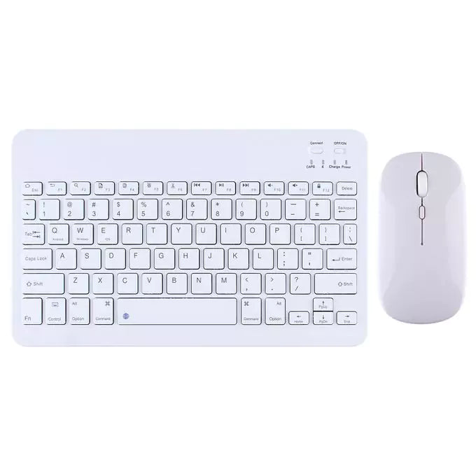 Rechargeable Ultra-Slim Bluetooth Keyboard and Mouse Combo - White