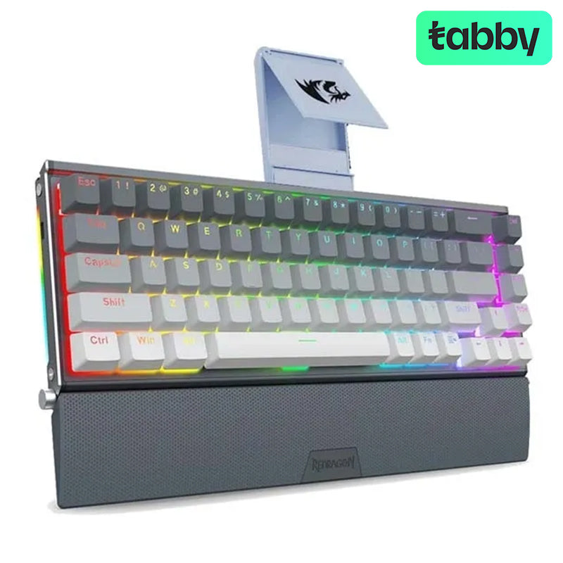 Redragon SHACO K641 Pro Wireless Mechanical Gaming Keyboard – Red Switch | Grey-White (English)