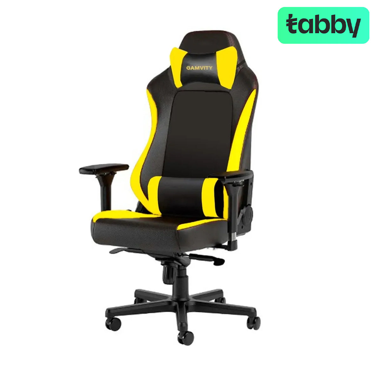 Gamvity Hero Series Ergonomic Gaming Chair with 4D Armrests & Memory Foam Support – Black/Yellow