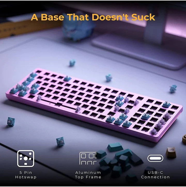 Glorious GMMK2 96% Keyboard Pink - Fox Linear Switch Close-Up | IT Care Kuwait