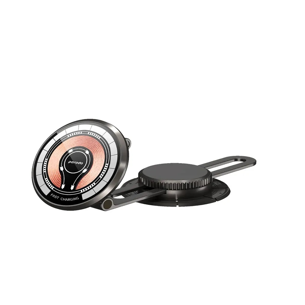 Porodo MagSafe Charging Transparent Phone Mount 360 Rotating Base Black | IT Care Kuwait