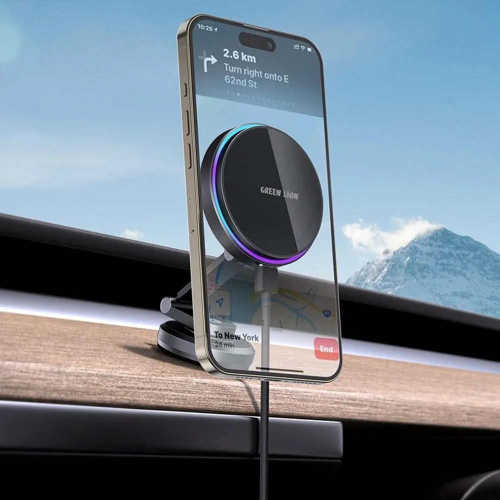 Green Lion Magfuse Car Charger Holder - Black | IT Care Kuwait