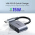 UGREEN CM232 USB-C One-Two Converter Audio and Charging Adapter - Grey