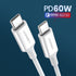 UGREEN US264 USB-C to USB-C 60W Fast Charging Cable 1.5m - White