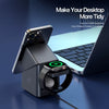 Magnetic 4 in 1 Auto Rotation Wireless Charger with Clock 15W