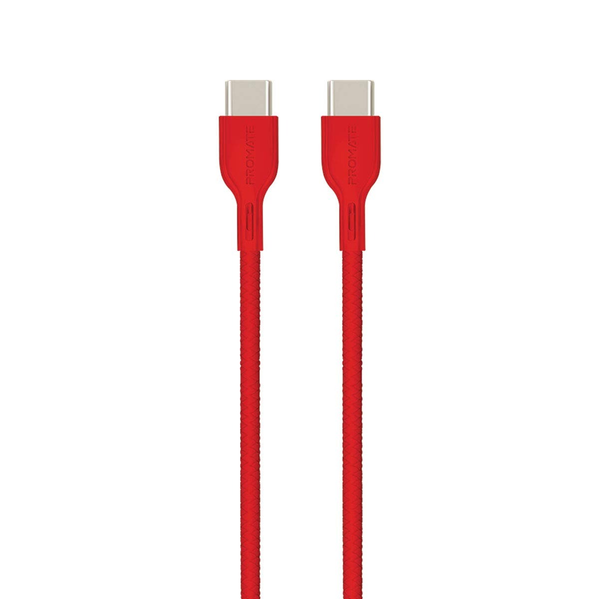 Promate Powercord USB-C to USB-C &#038; Charger Cable – 2 Metre/ Red