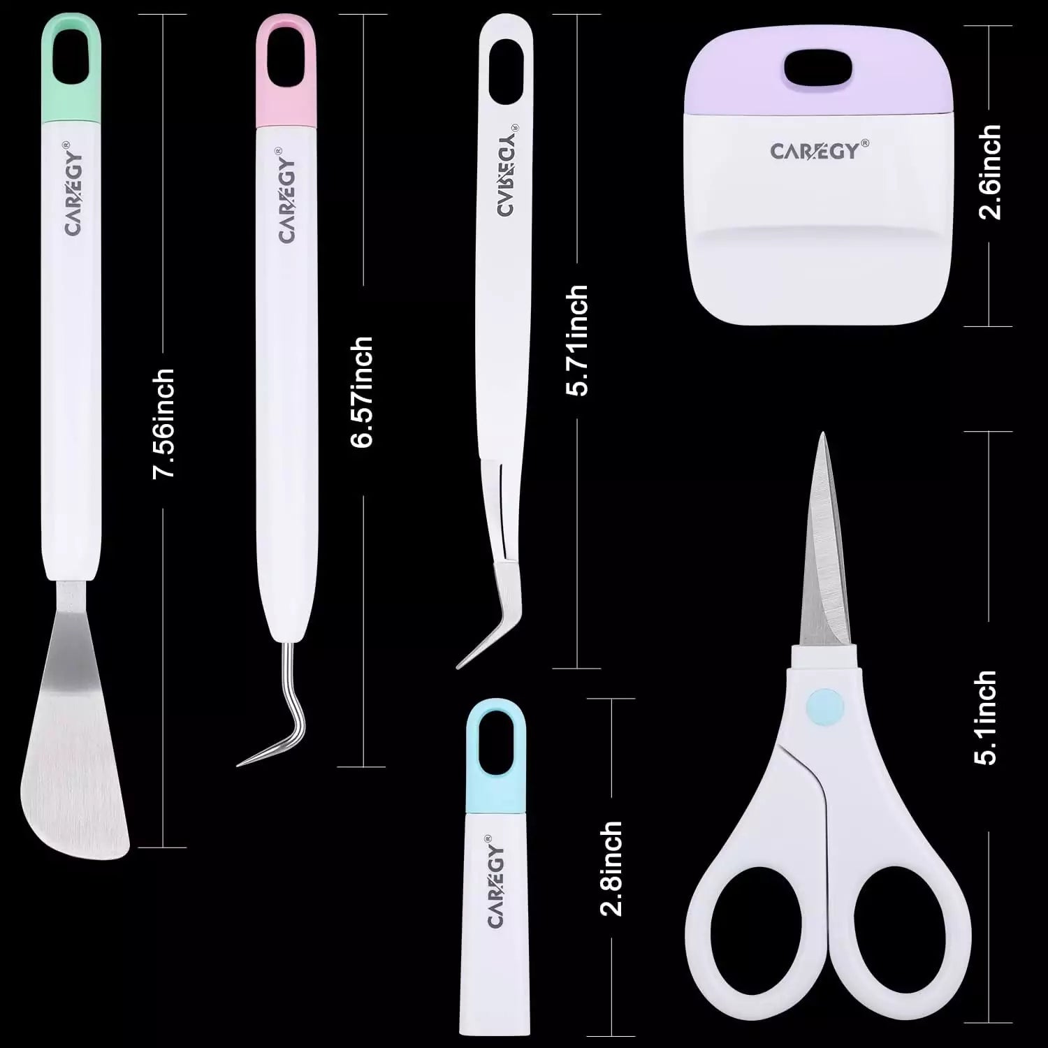 CAREGY Precision Vinyl Weeding Tools Set – Ideal for Cricut, Silhouette, Siser, Oracal 631/651/751 Vinyl Crafting