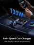 UGREEN CD293 130W 3-Port USB-C Car Charger with 100W USB-C Cable - Black