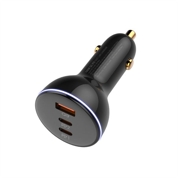 Ldnio C102 Car Charger 160W USB + 2 PD with USB-C Cable Black