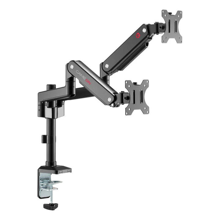 GAMEON GO-2045 Pole-Mounted Gas Spring Dual Monitor Arm Black | IT Care Kuwait