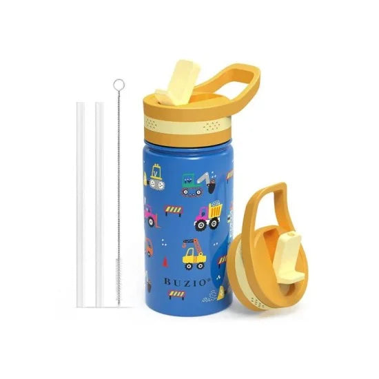 Buzio Kids Water Bottle with Straw Lid 500ml - Cars | IT Care Kuwait
