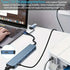 7-in-1 Aluminum USB-C Hub Adapter - 1 USB 3.0, 4 USB 2.0, 2 USB-C Ports Splitter