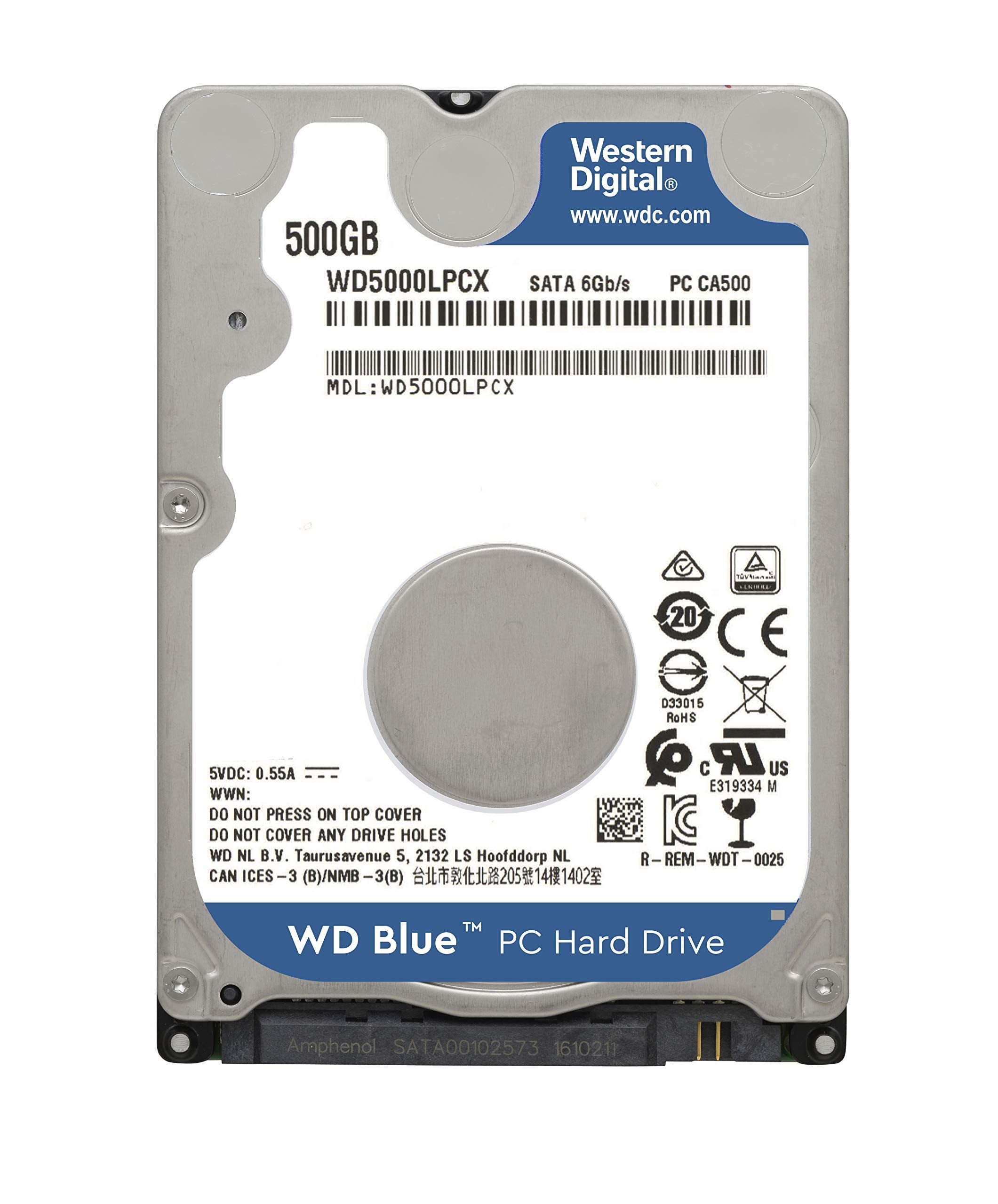 WD 500 GB 2.5-Inch SATA 6Gb/s 5400 rpm 16MB Internal Laptop Hard Drive - Blue