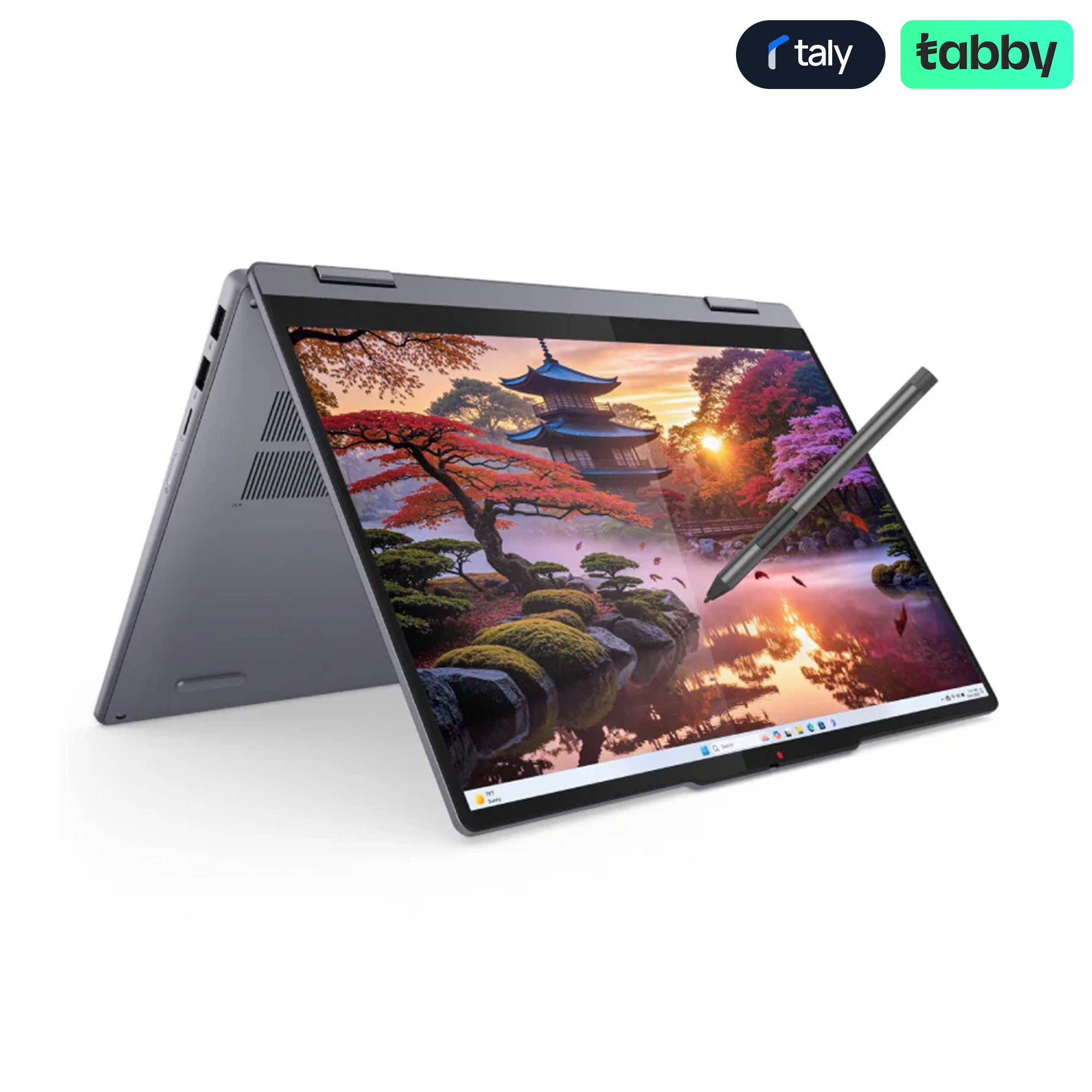 Lenovo IdeaPad 5 2-in-1 Gen 10 Copilot+ PC - 14" WUXGA OLED Touch / AMD Ryzen AI 7 350 / 24GB / 1TB (NVMe M.2 SSD) / Win 11 Home / 1YW / Arabic/English / Luna Grey / Lenovo E310 Earbuds (White) - Laptop