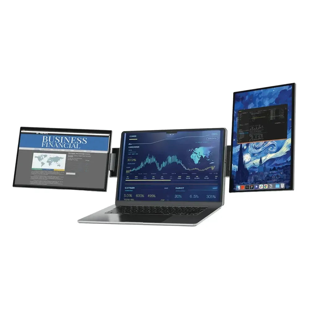 Powerology SkyFold 14-Inch Dual Display Laptop Monitor - Black | IT Care Kuwait