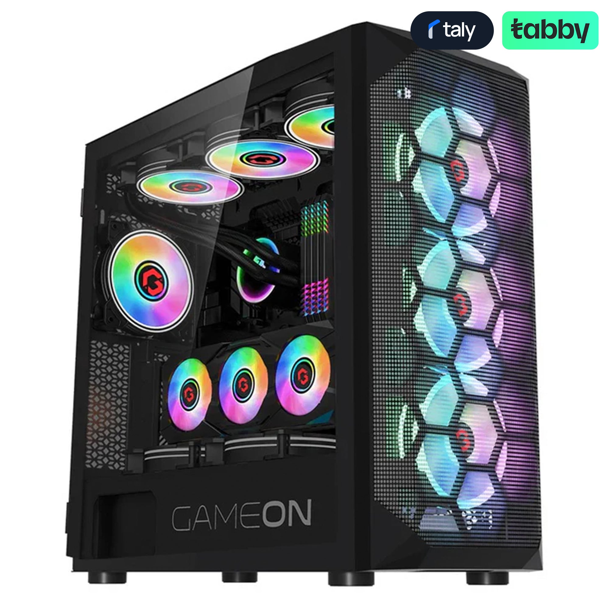 GAMEON Emperor Midnight I Series ARGB Mid Tower Gaming Case – Black