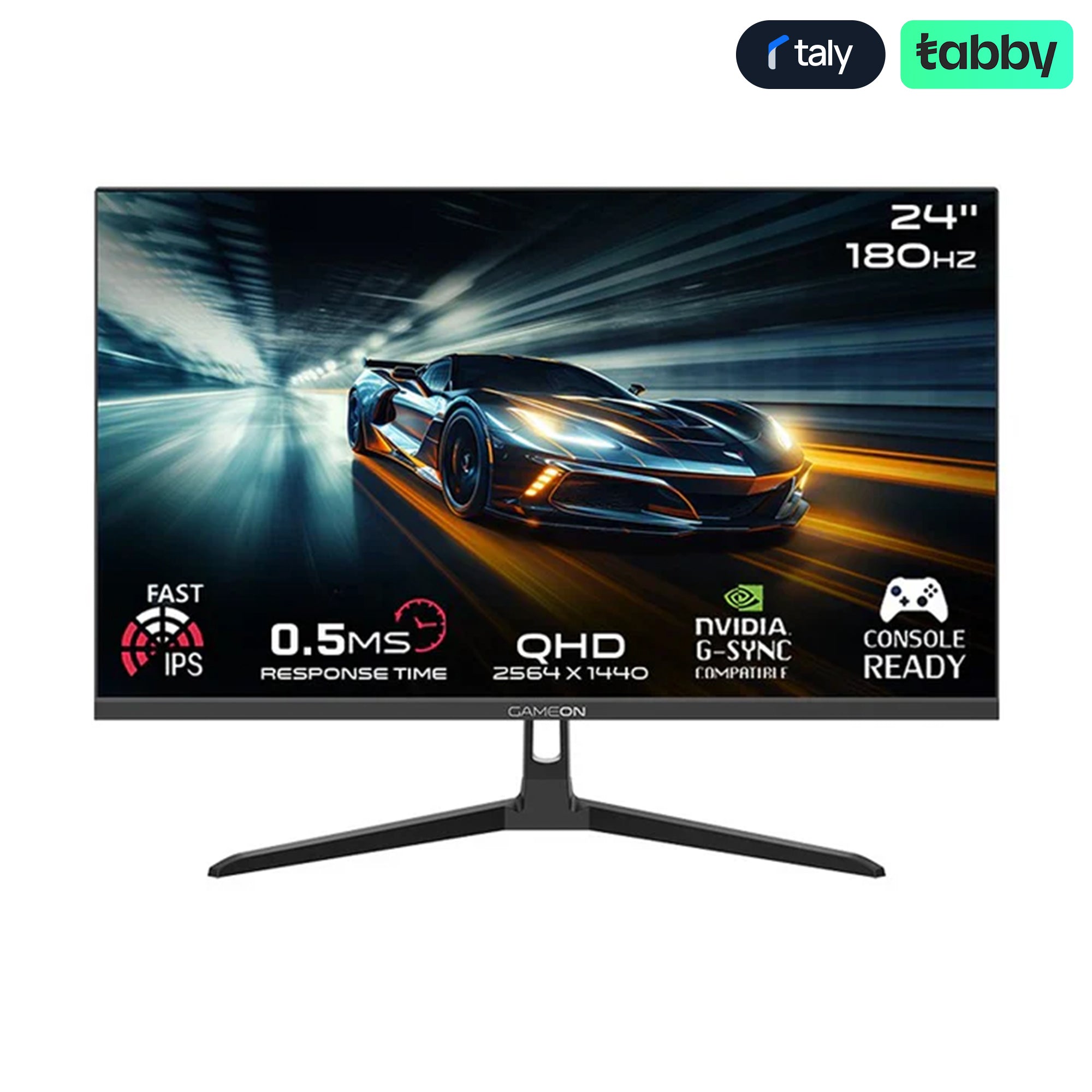 GAMEON GOAE24QHD180IPS Pro Series 23.8" QHD 180Hz Fast IPS Gaming Monitor – 0.5ms MPRT, HDMI 2.1, PS5 Support – Black