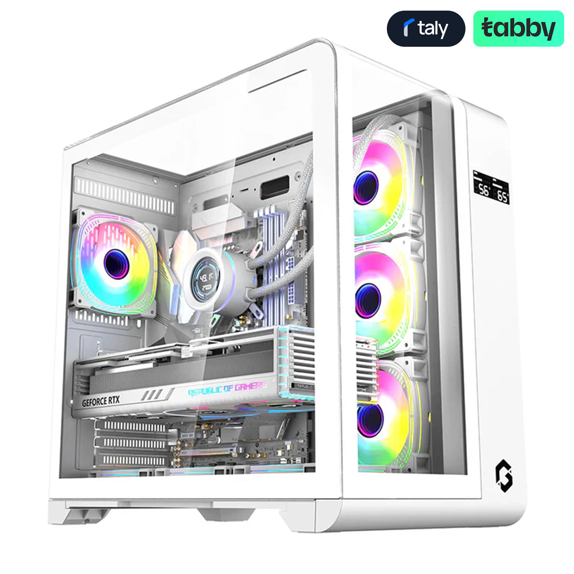GAMEON Infinity Midnight Series ARGB Mid Tower Gaming Case – White