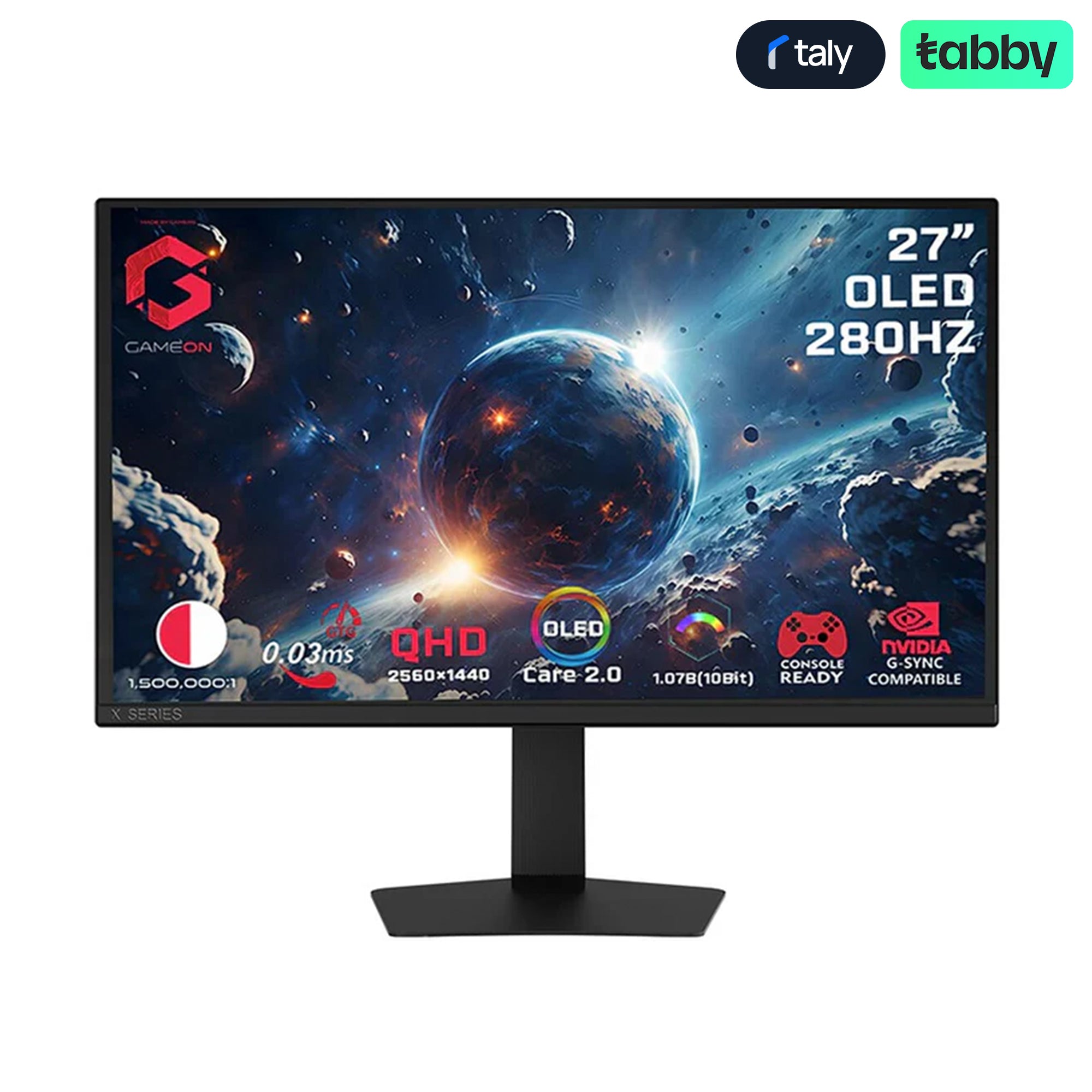 GAMEON GO27QDOLD280 26.5-inch OLED QHD 280Hz Gaming Monitor HDMI 2.1 Black | IT Care Kuwait