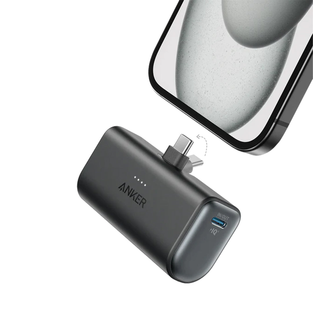 Anker Nano 22.5W 5000mAh Power Bank with Built-In USB-C Connector – Black