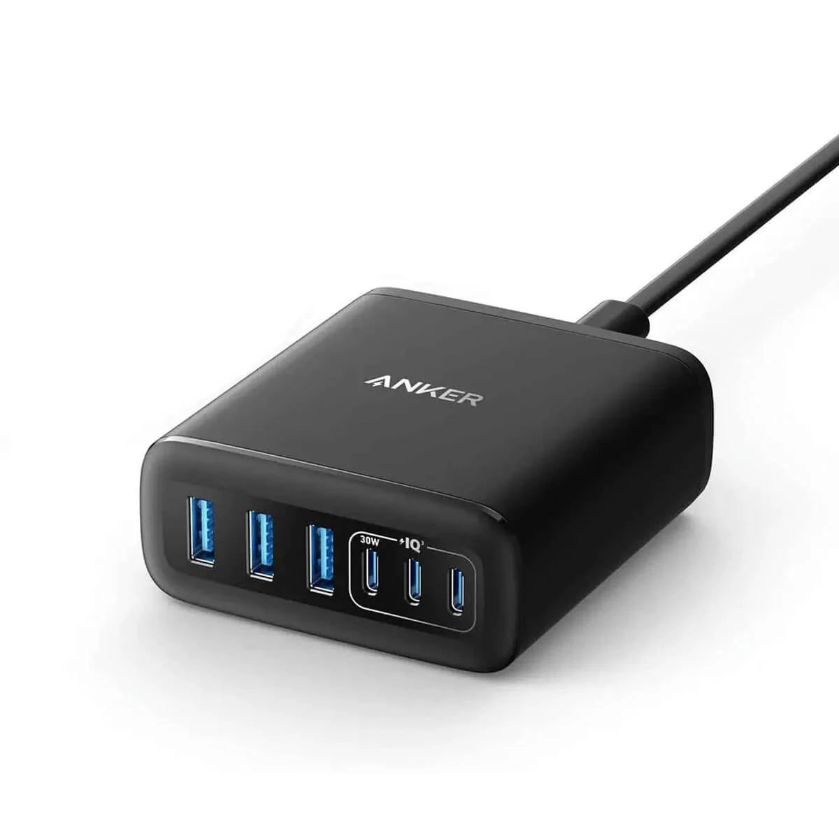 Anker 112W 6-Port GaN Desktop Charger – 3 USB-C + 3 USB-A Fast Charging Hub | IT Care Kuwait