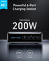 Anker Prime 200W 6-Port GaN Desktop Charger – 4 USB-C + 2 USB-A Fast Charging Station/ Silver