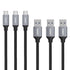 Aukey Braided Nylon USB 3.0 to USB-C Cables &#8211; 1m / 3.3ft / Black / Pack Of 3