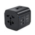 Aukey Universal Travel Adapter With USB-C and USB-A Ports &#8211; Black