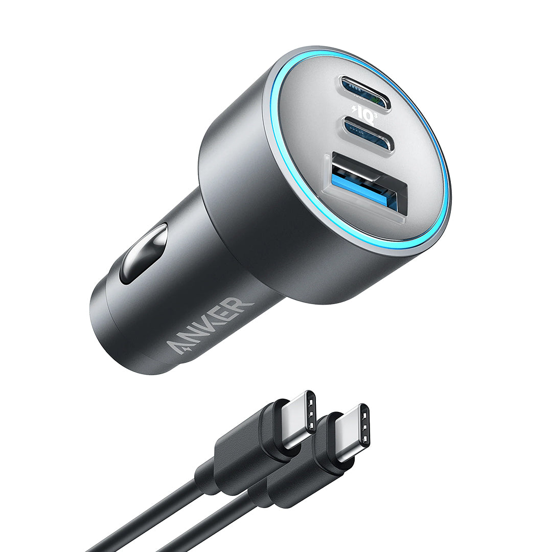 Anker 535 Car Charger 67W 3-Port Fast Car Charger with Dual USB-C PD & USB-A – Black | IT Care Kuwait