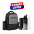 Buzio Water Bottle & Backpack School Essentials Combo – Shadow Grey